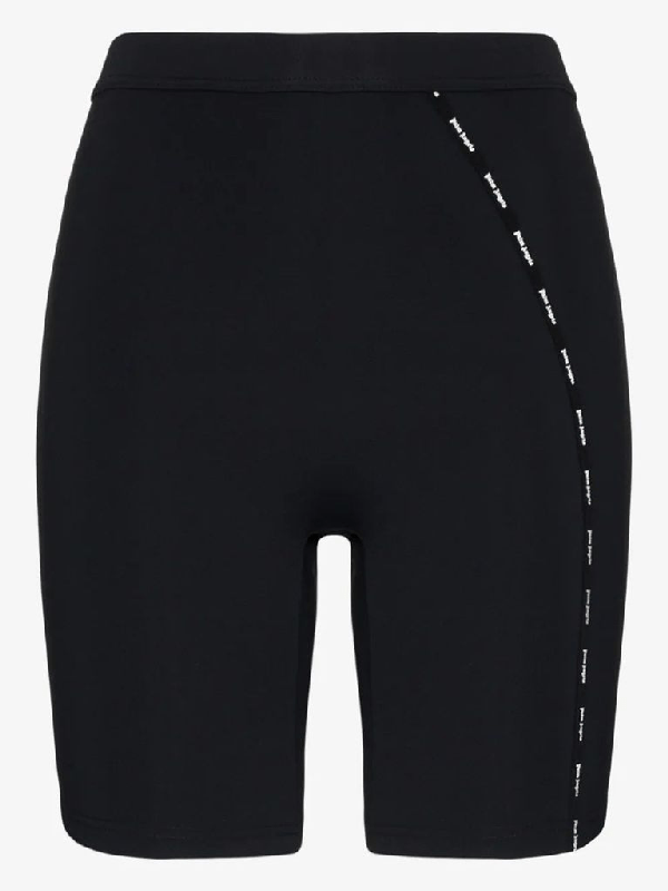 Palm Angels Women's Black Cotton Shorts ModeSens