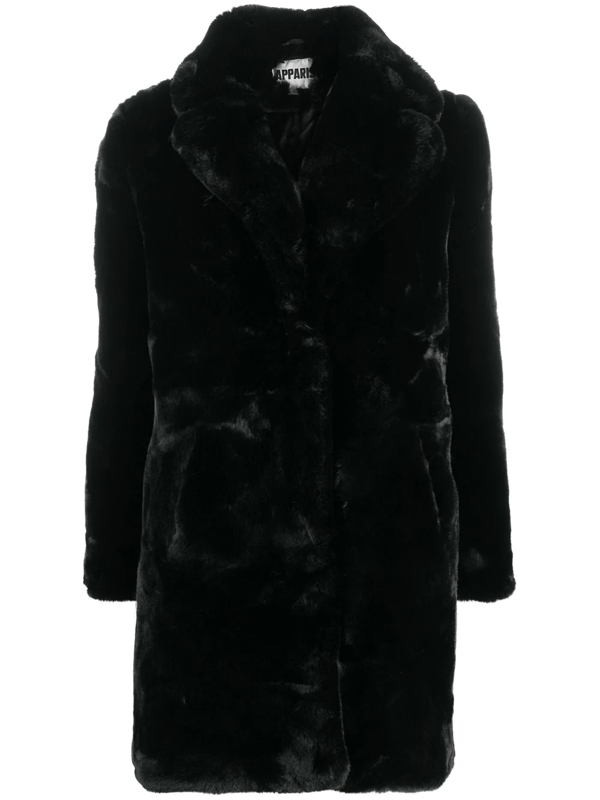 Apparis 'sasha' Fauxfurmantel In Black ModeSens
