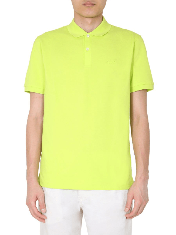 Hugo Boss Men's Yellow Cotton Polo Shirt ModeSens