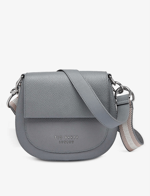Ted Baker Amali Leather Crossbody Bag In Grey ModeSens