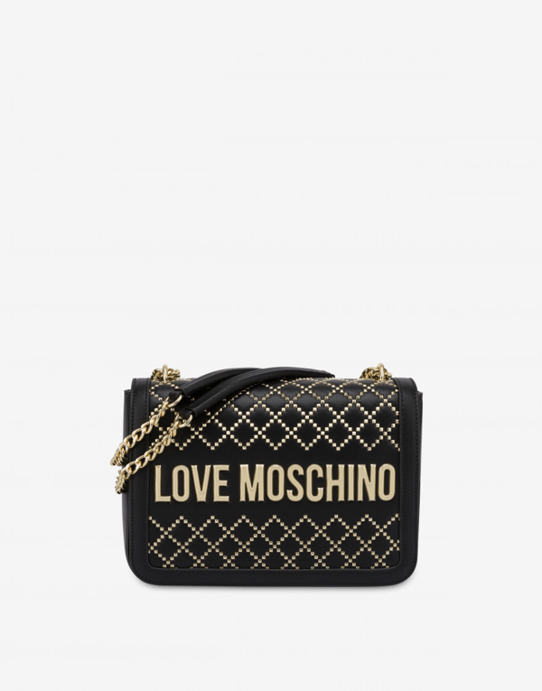 Love Moschino Shoulder Bag Woven Gold Studs In Black ModeSens