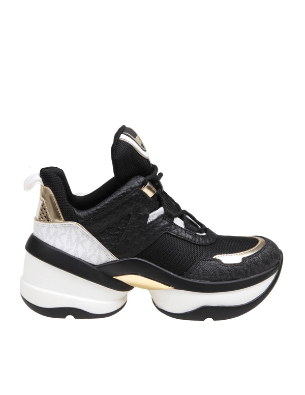 Michael Kors Olympia Trainer Sneakers In Black In Black/gold ModeSens