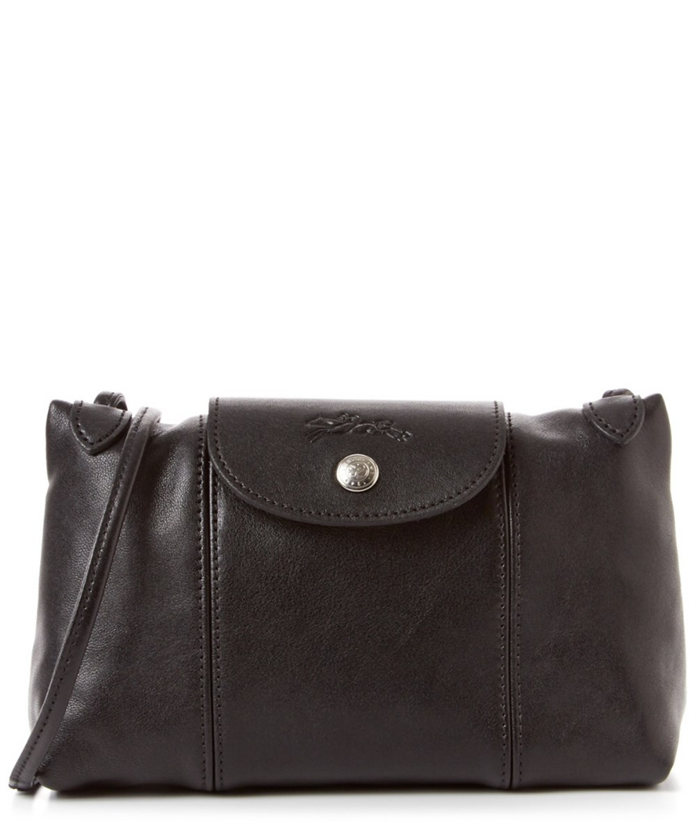 Longchamp Le Pliage Cuir Leather Crossbody' In Black ModeSens