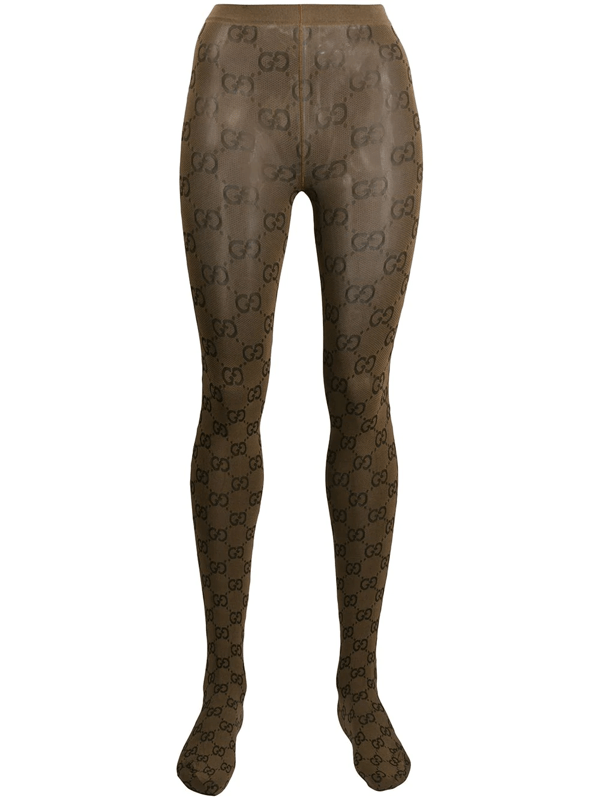Gucci Strumpfhose Mit Ggmuster In Brown ModeSens