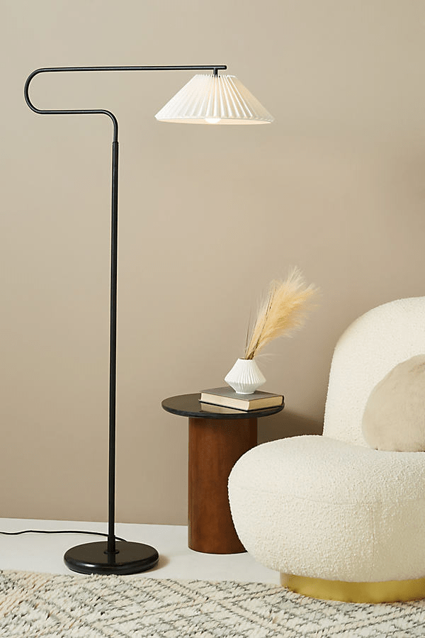 Anthropologie Harriet Pleated Floor Lamp In Black ModeSens
