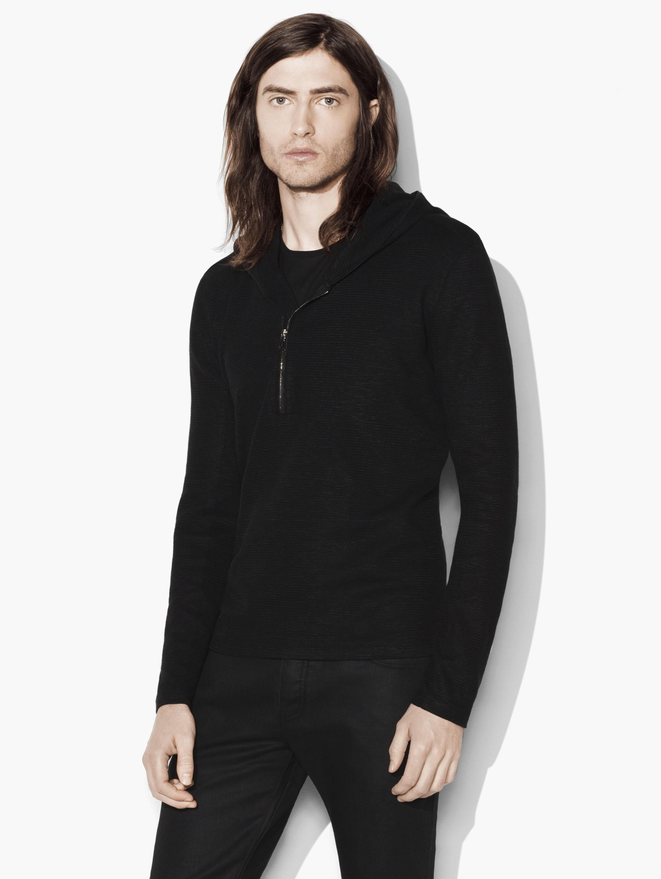 John Varvatos Halfzip Pullover Hoodie Black ModeSens