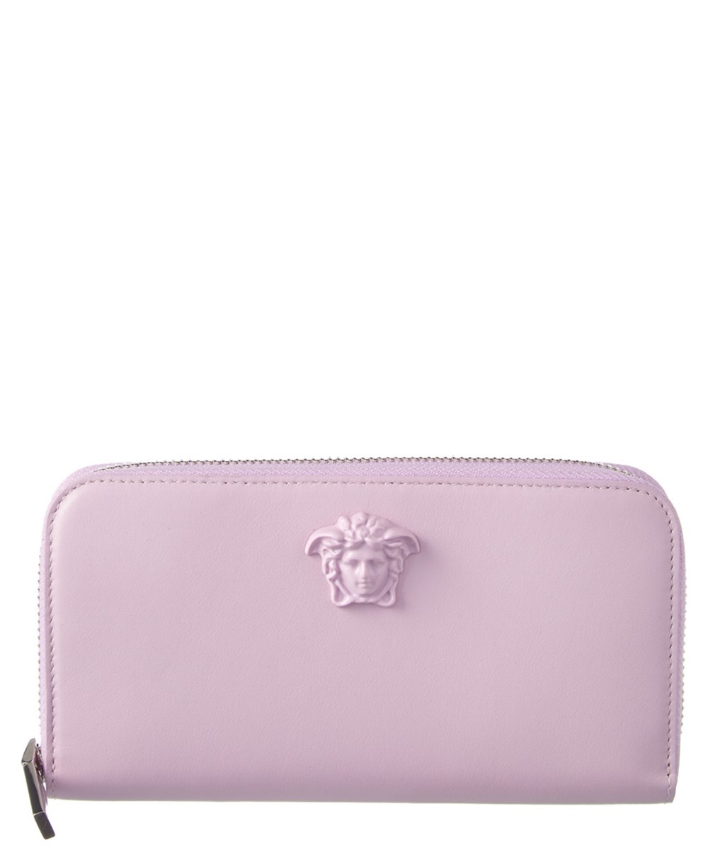 Versace Palazzo Leather Zip Around Wallet In Black ModeSens