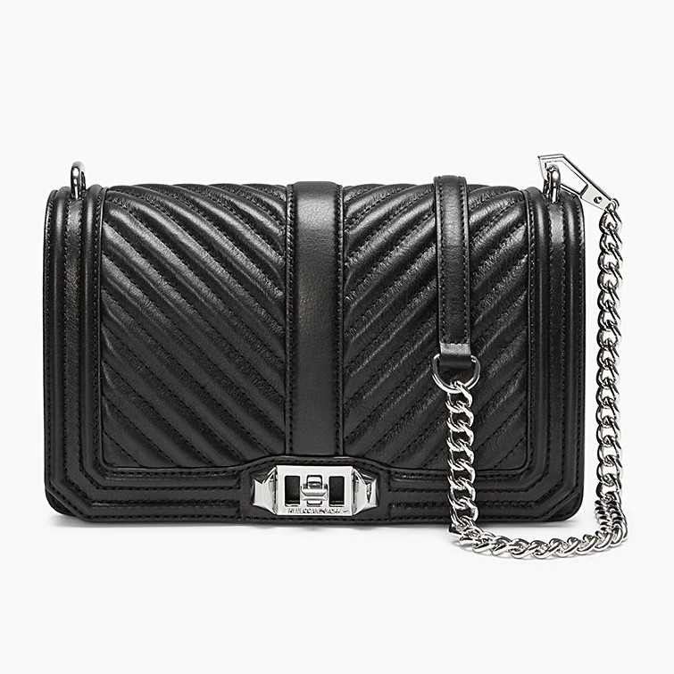 Rebecca Minkoff Chevron Quilted Love Crossbody In Black ModeSens
