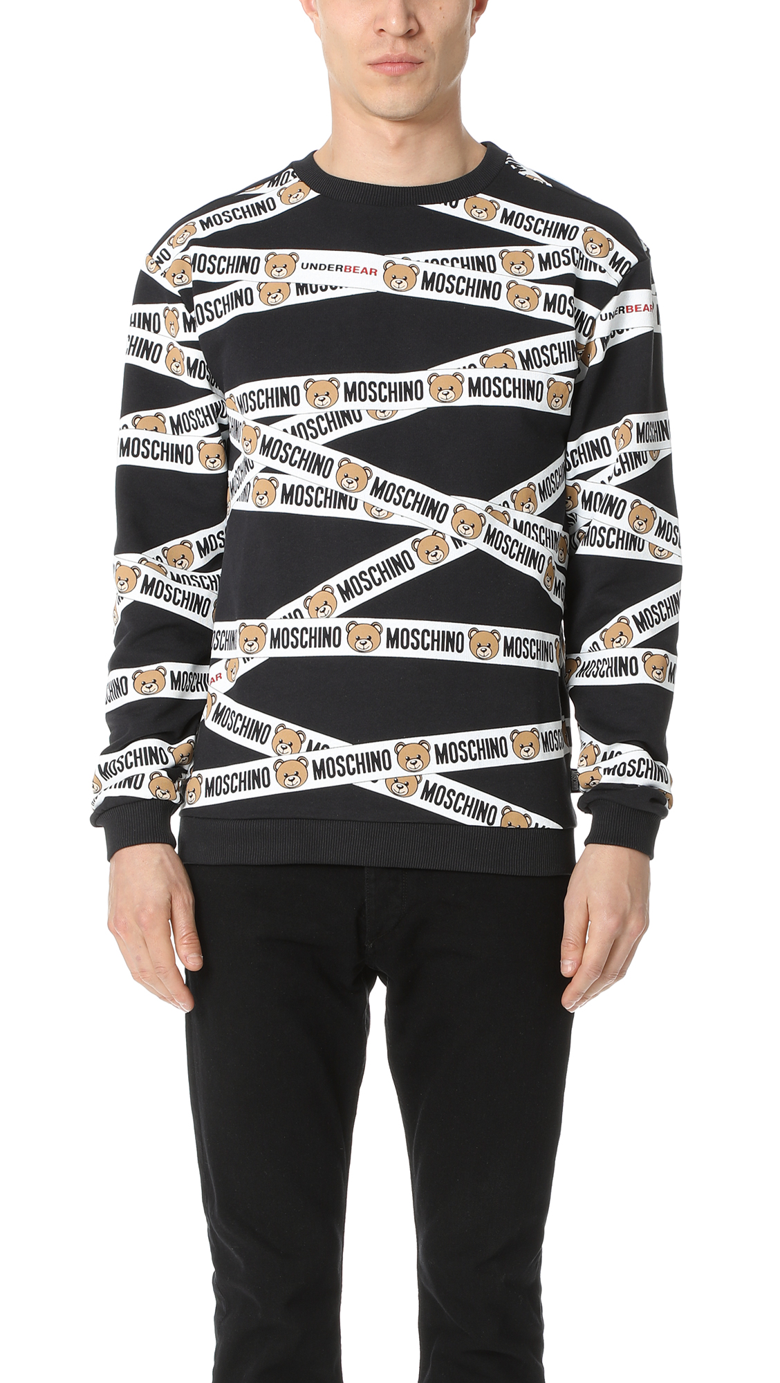 Moschino Underbear Taped Sweatshirt In Black ModeSens