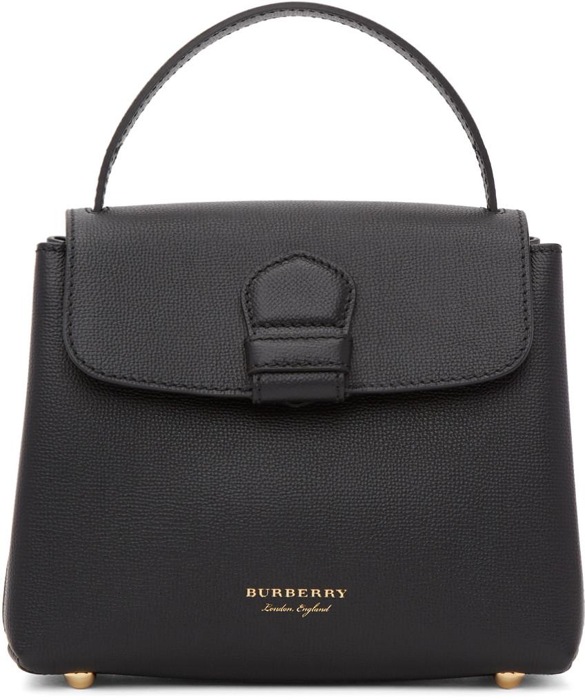 Burberry Camberley Small Leather Satchel In Black/gold ModeSens