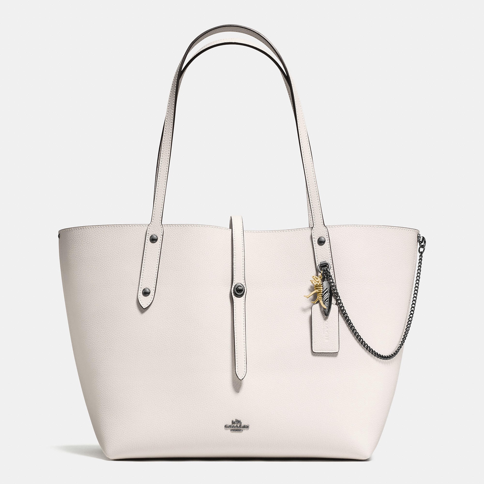 Coach Market Tote In Prairie Print Polished Pebble Leather With Rebel