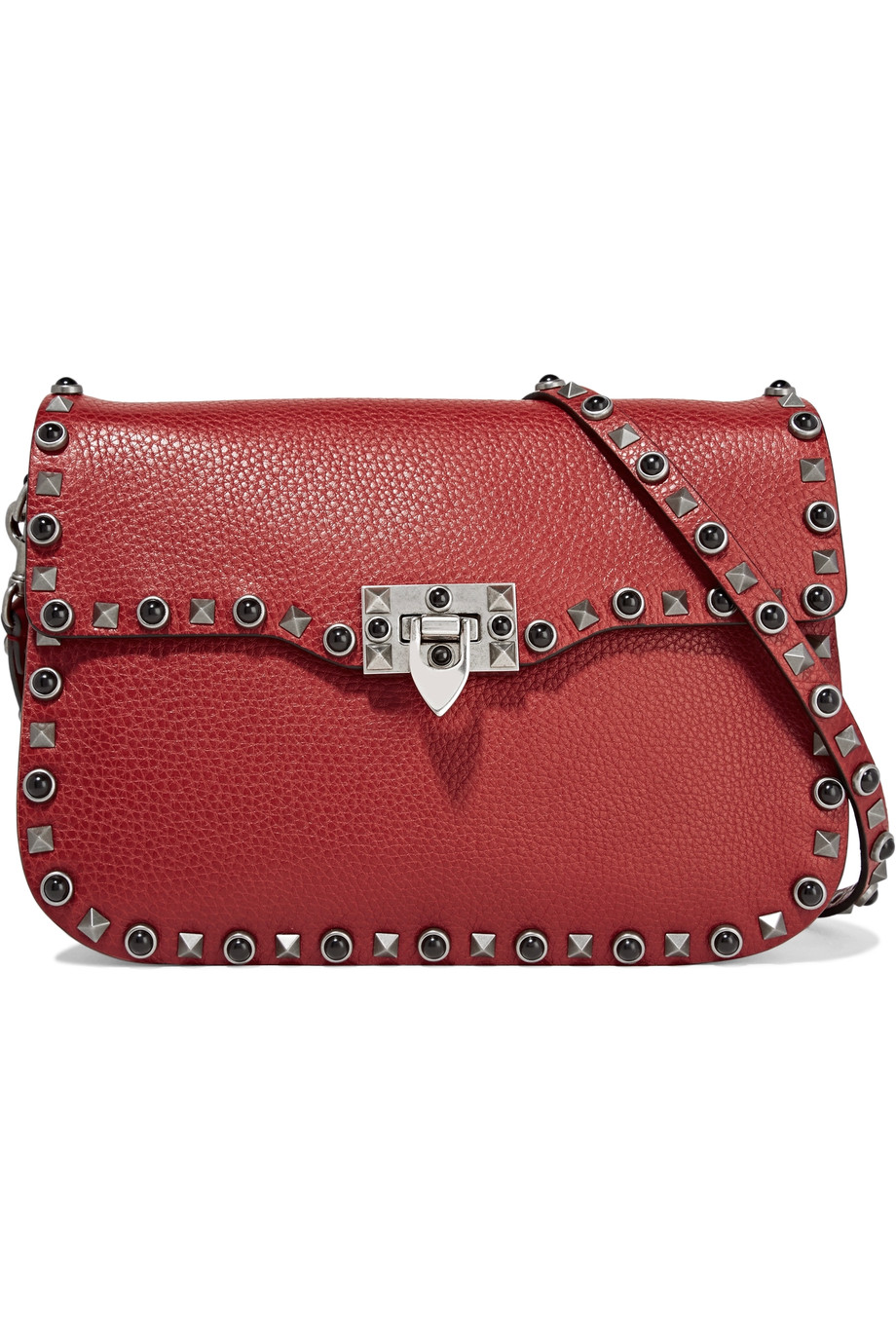 Valentino Garavani Rockstud Texturedleather Shoulder Bag ModeSens