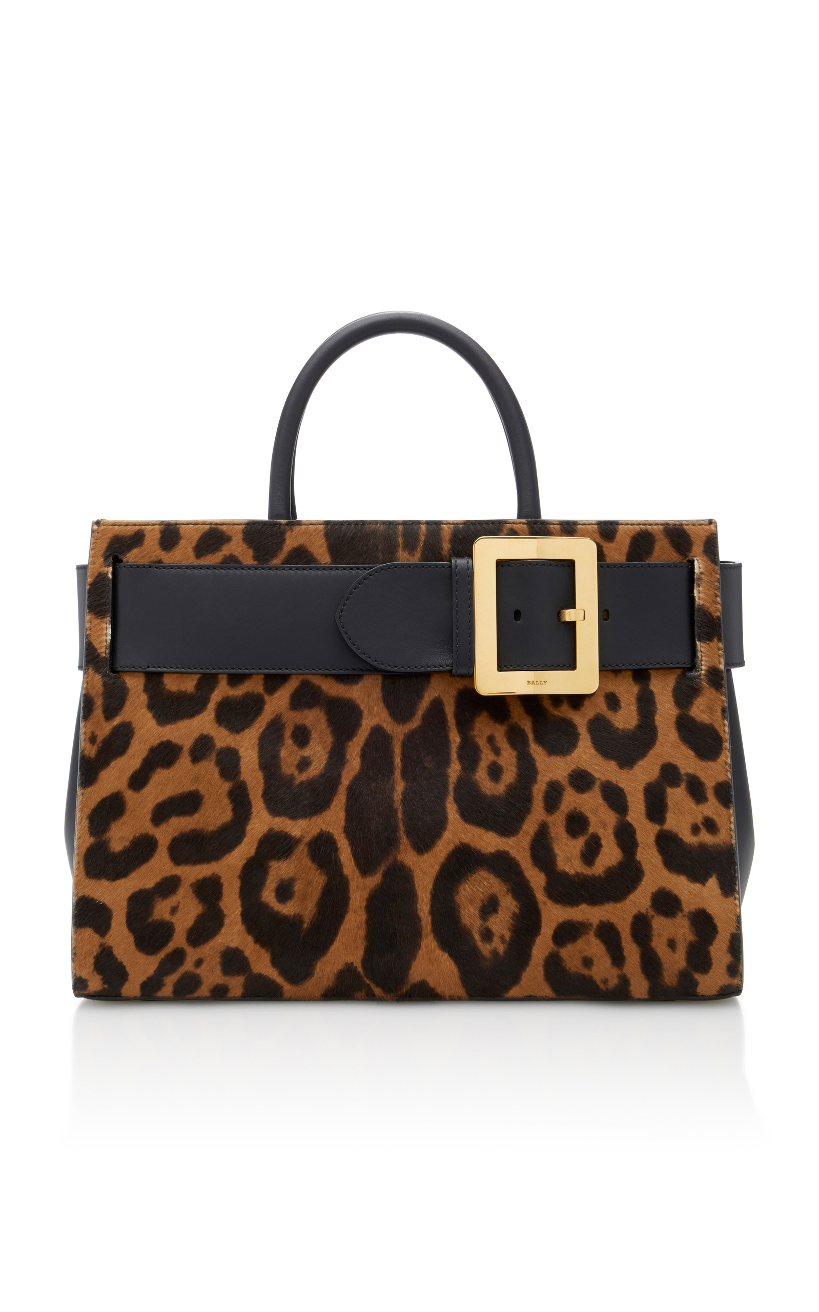 Bally Leatherpaneled Leopardprint Calf Hair Shoulder Bag ModeSens