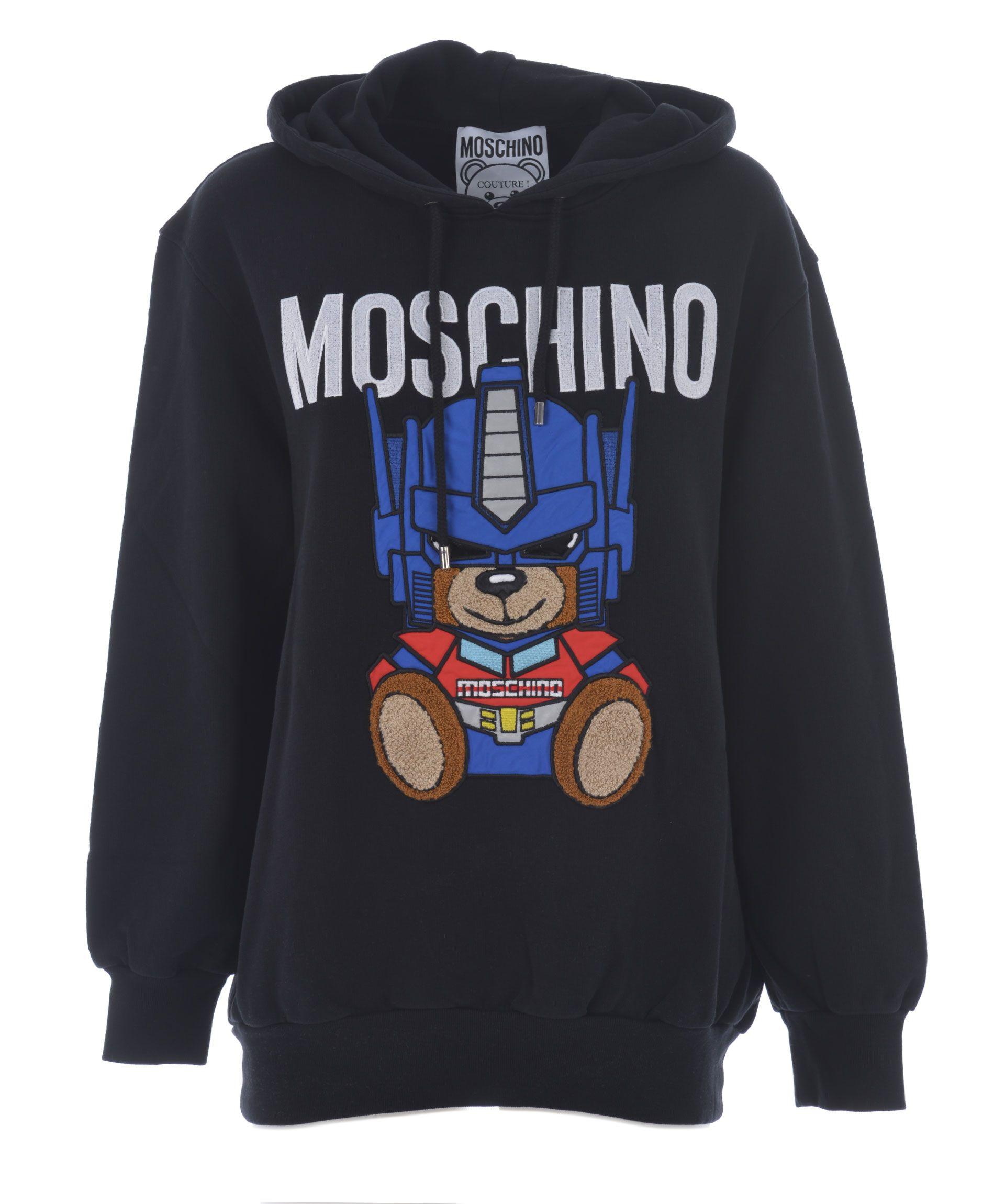 Moschino Transformer Bear Hoodie In Nero ModeSens