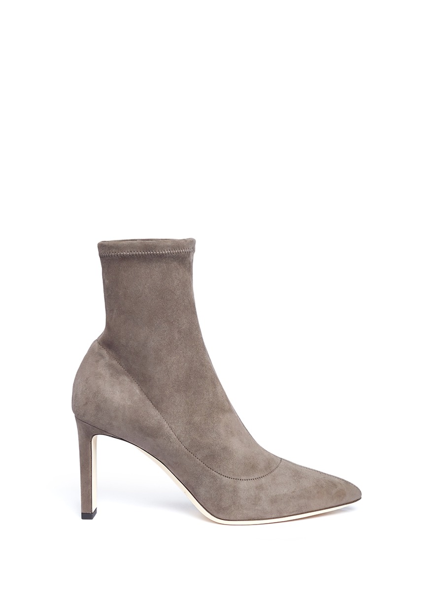 Jimmy Choo 'Louella' Suede Ankle Sock Boots In Miek ModeSens