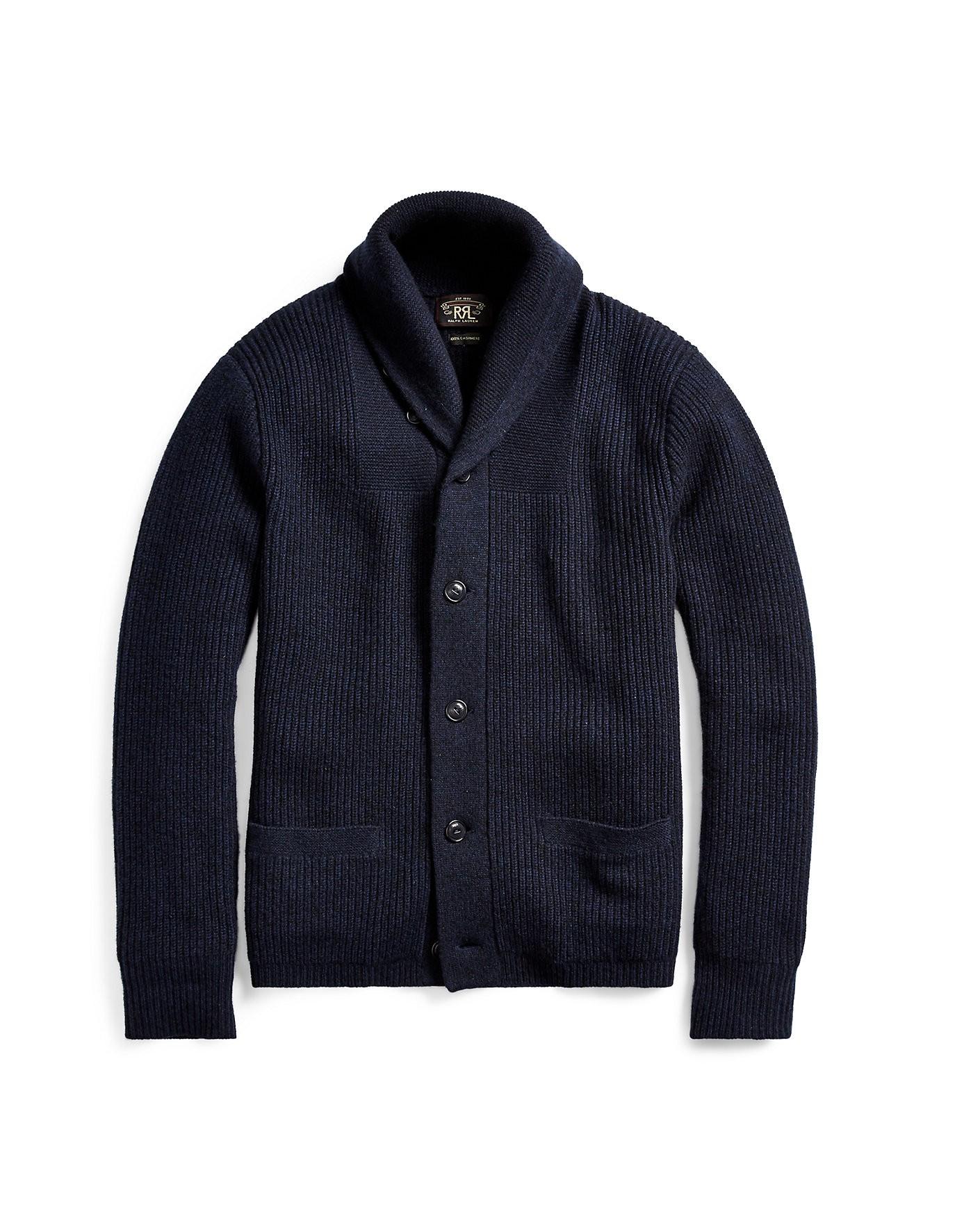 Ralph Lauren Cashmere Shawlcollar Cardigan In Navy ModeSens