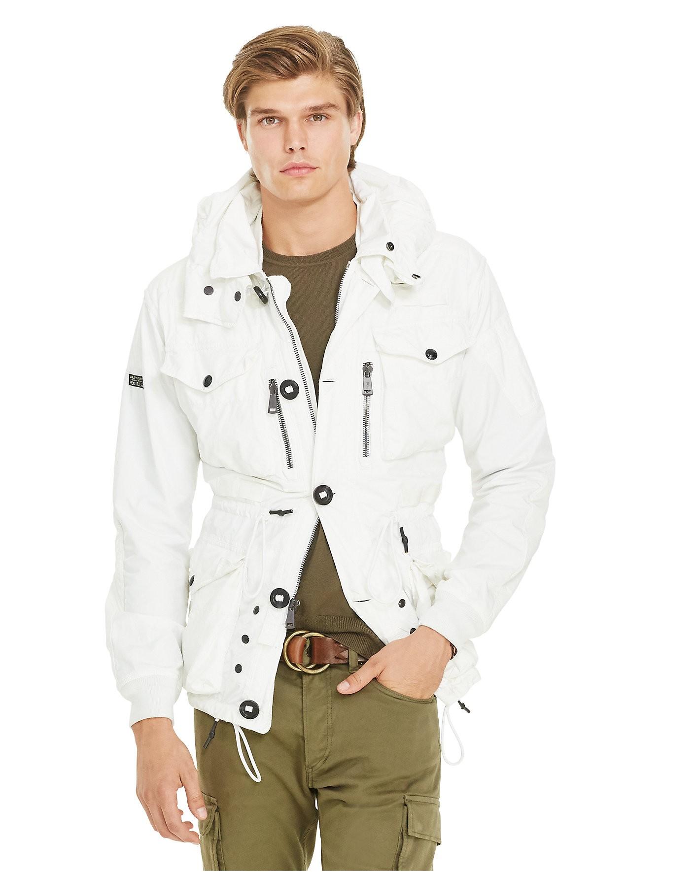 Ralph Lauren Polo Twill Hooded Utility Jacket In White ModeSens