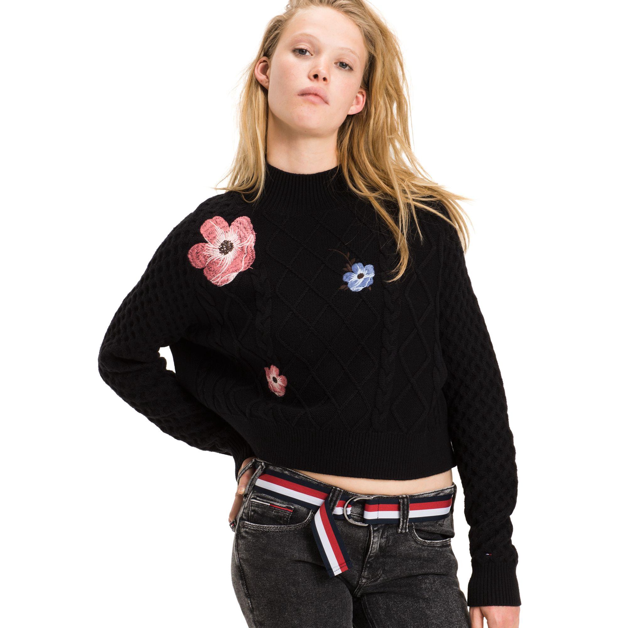 Tommy Hilfiger Embroidered Turtleneck Sweater Black