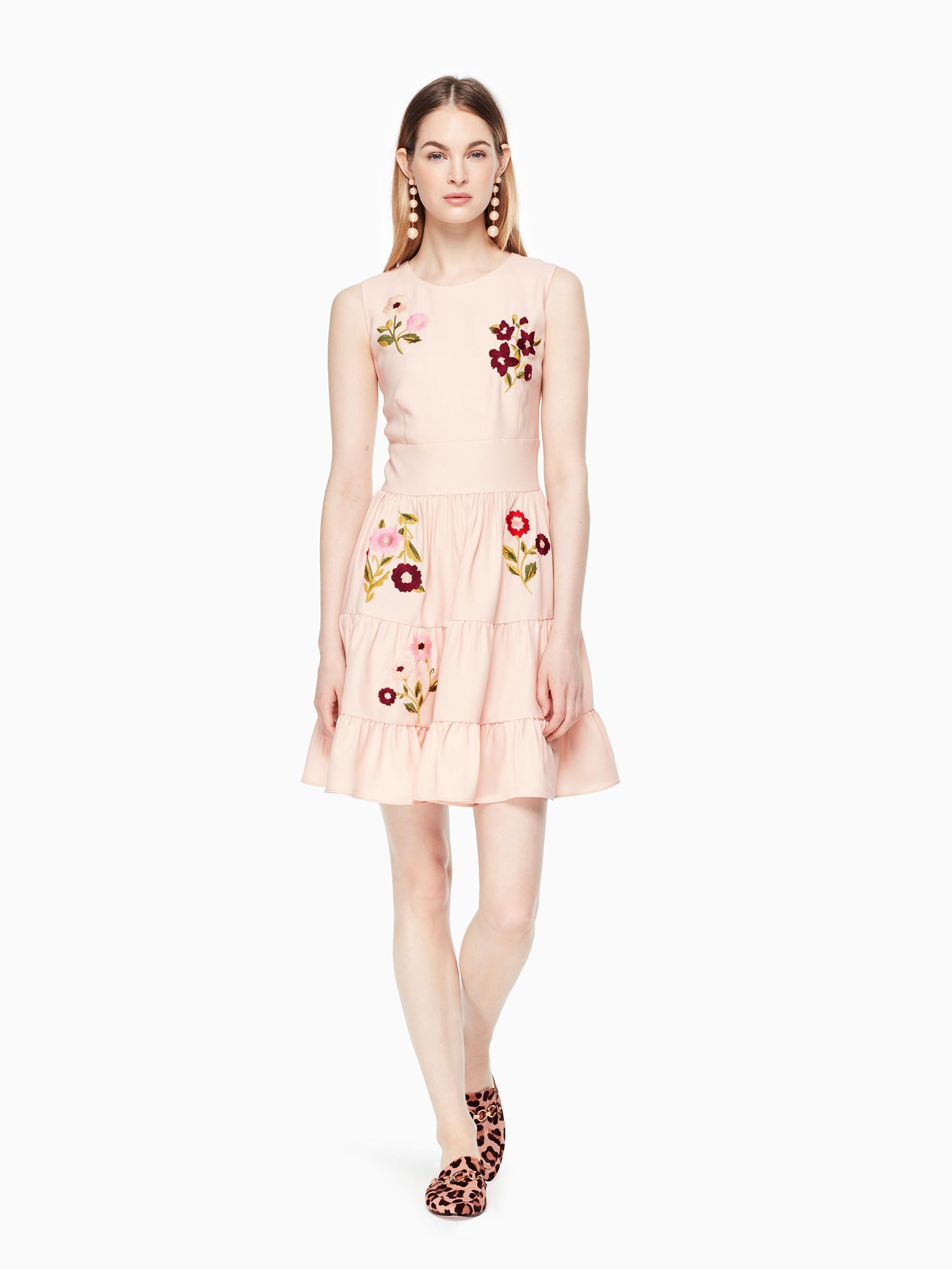 Kate Spade Floral Embroidered Dress In Rose Dew ModeSens