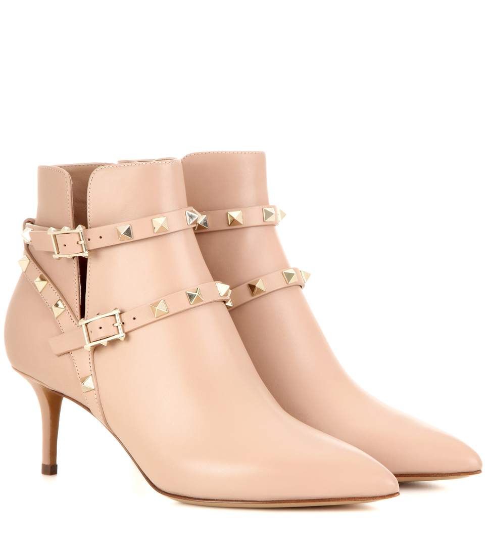 Valentino Garavani Rockstud Leather Ankle Boots ModeSens