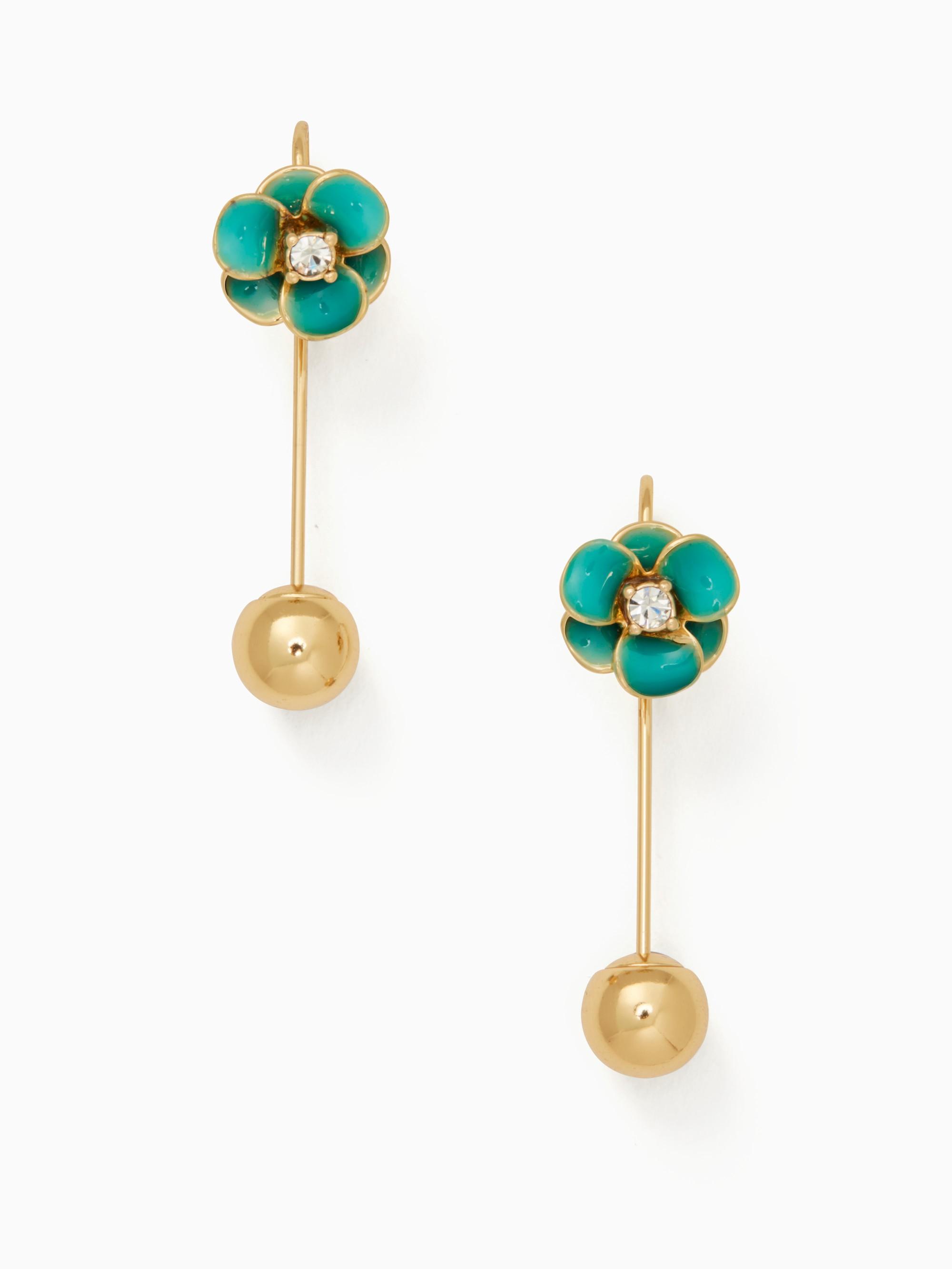 Kate Spade Shine On Flower Hanger Earrings In Turquoise ModeSens