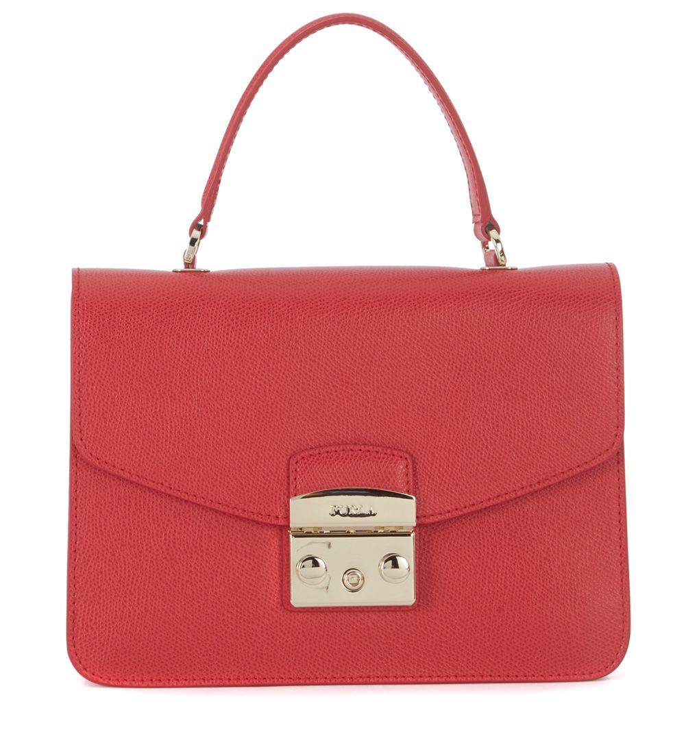 Furla Metropolis Red Ruby Leather Handbag In Rosso ModeSens