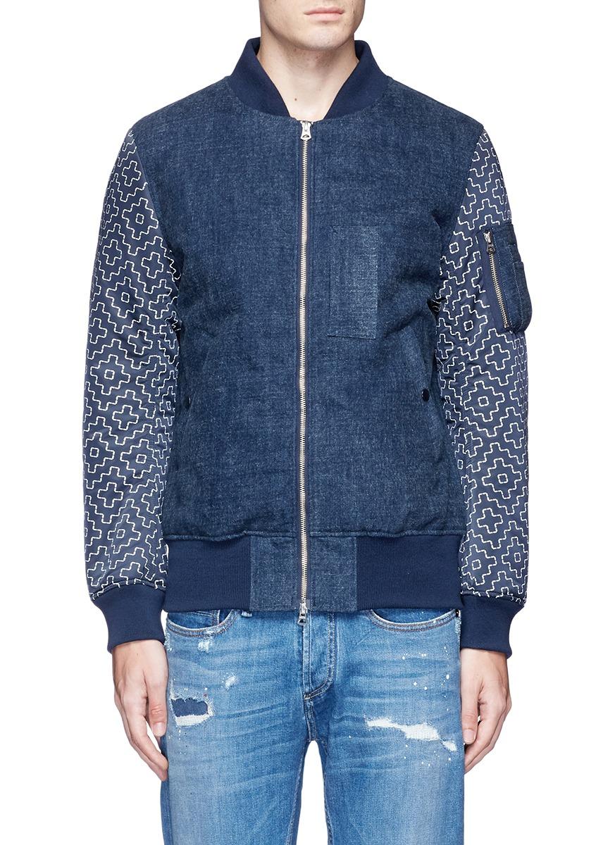 Fdmtl Geometric Embroidered Brushed Ma1 Bomber Jacket ModeSens