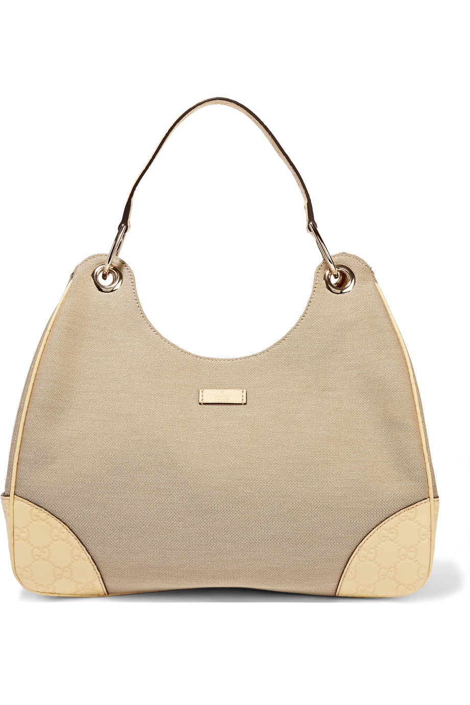 Gucci Borsa Leathertrimmed Woven Cotton Shoulder Bag ModeSens