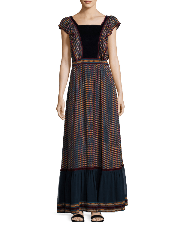 Talitha Printed Silk Maxi Dress In Black Pattern ModeSens
