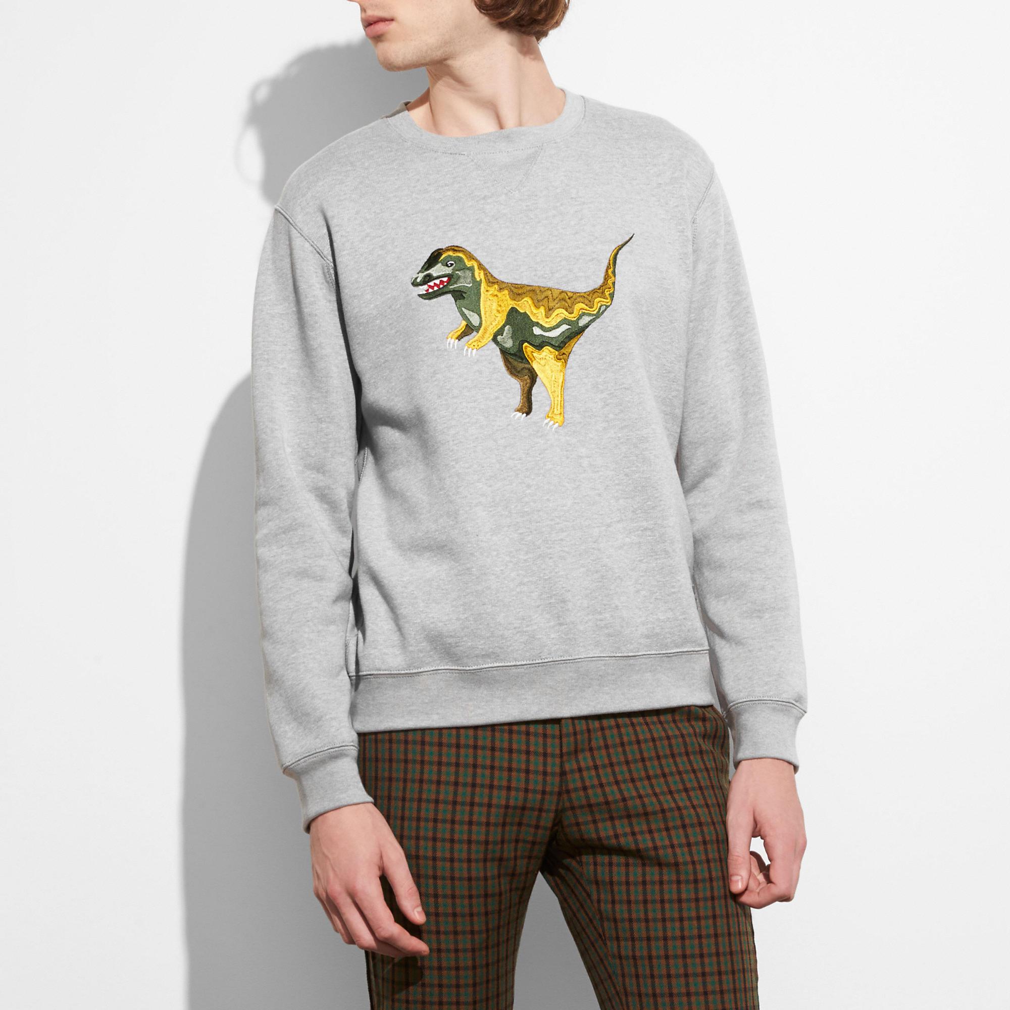 Coach Rexy Intarsia Sweatshirt In Heather Grey ModeSens