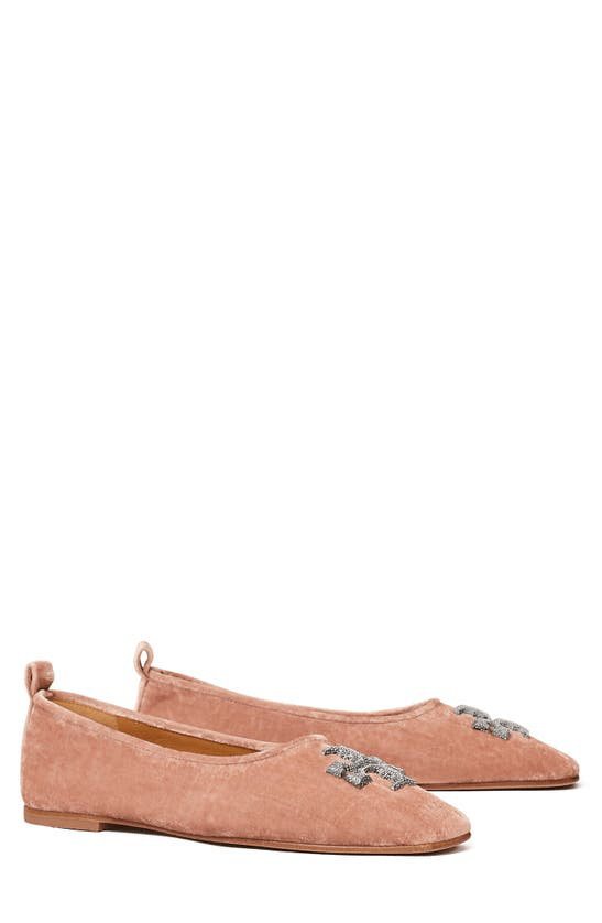 Tory Burch Eleanor Crystalembellished Velvet Ballet Flats In Pink ModeSens