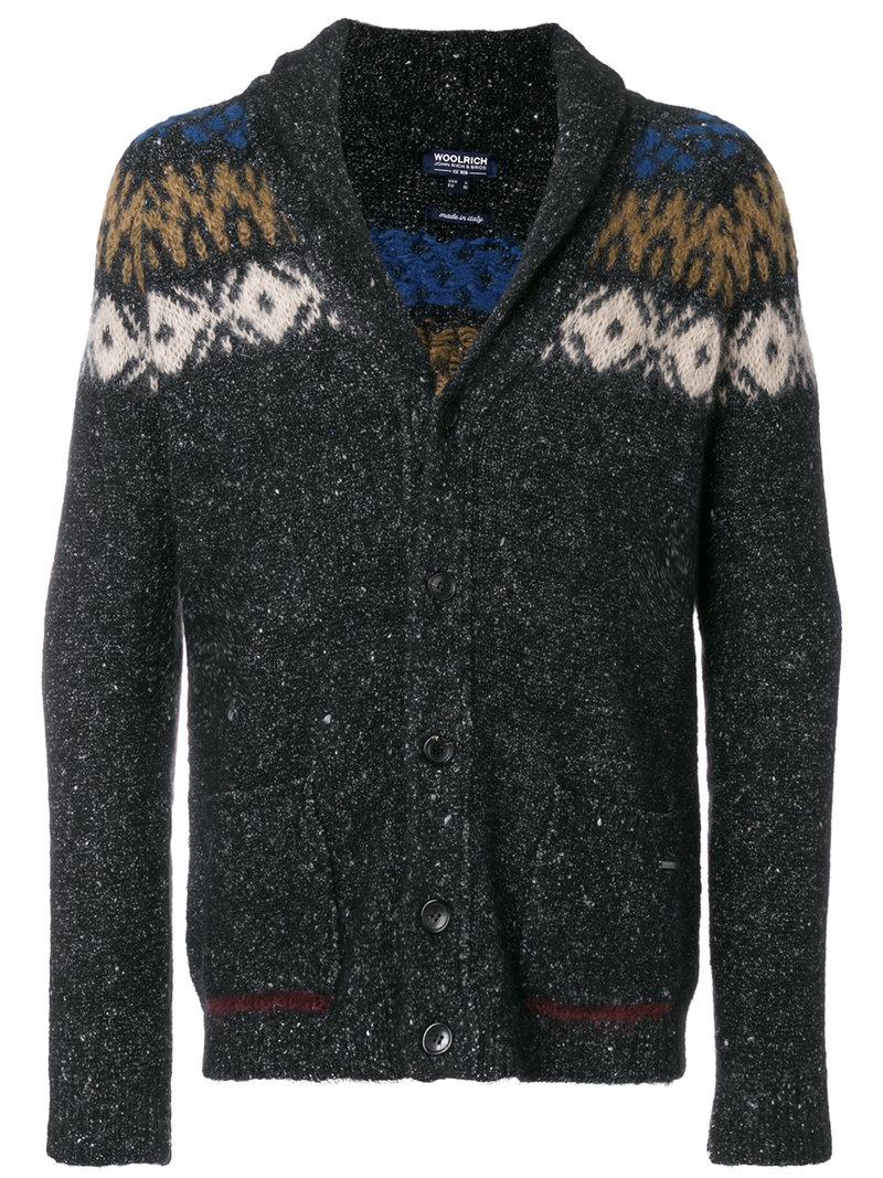 Woolrich Shawl Collar Cardigan Black ModeSens