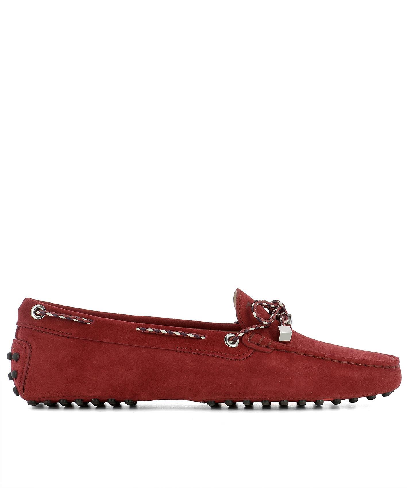 Tod's Red Suede Loafers ModeSens