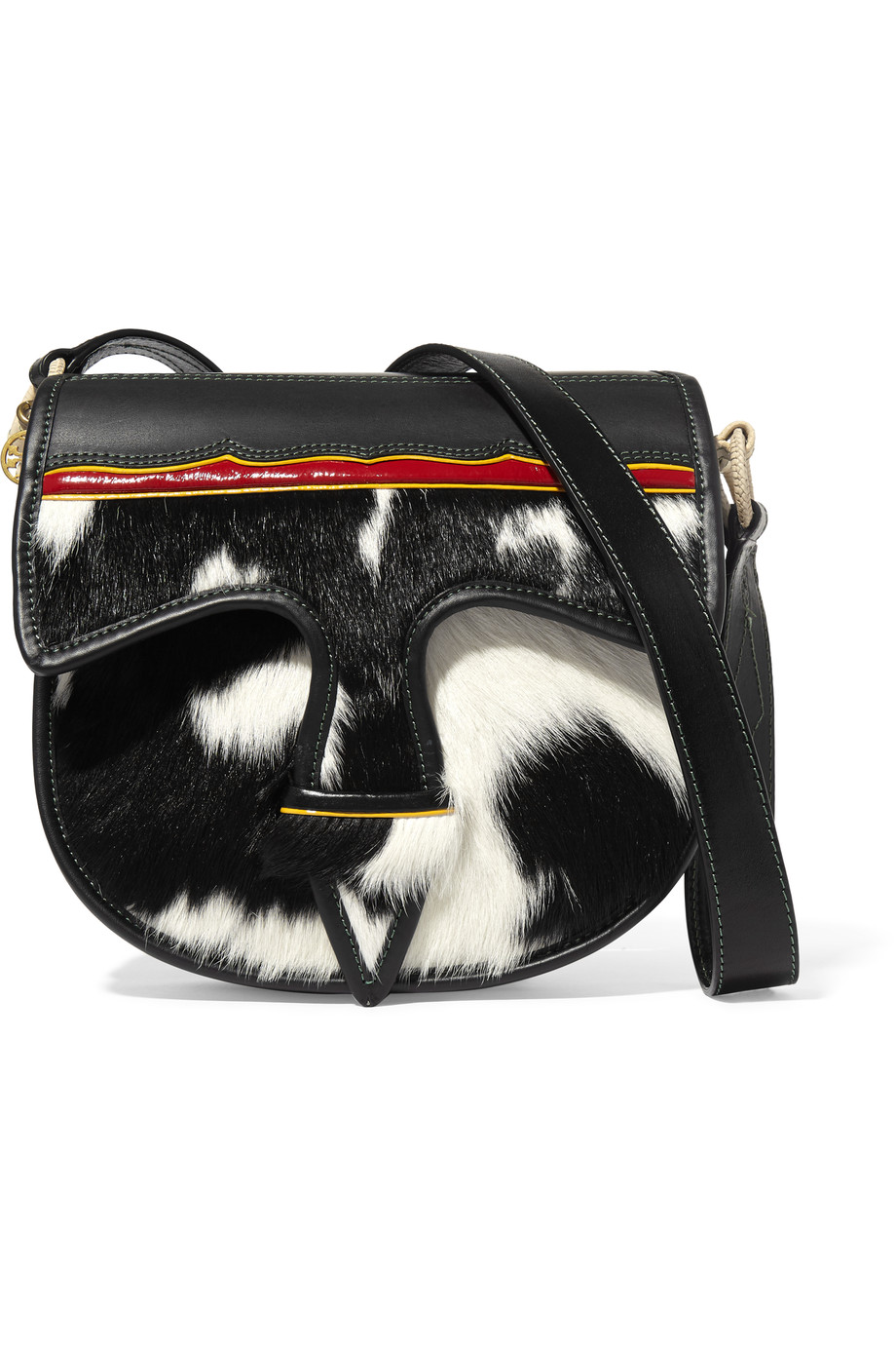Tory Burch Cowprint Calf Hair And Leather Shoulder Bag ModeSens