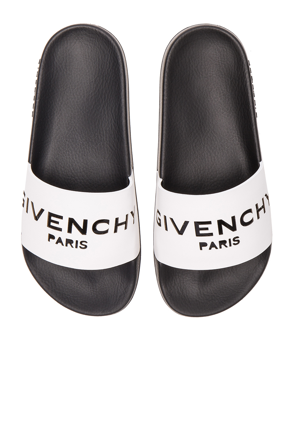 Givenchy Logo Leather Slide Sandal, White ModeSens