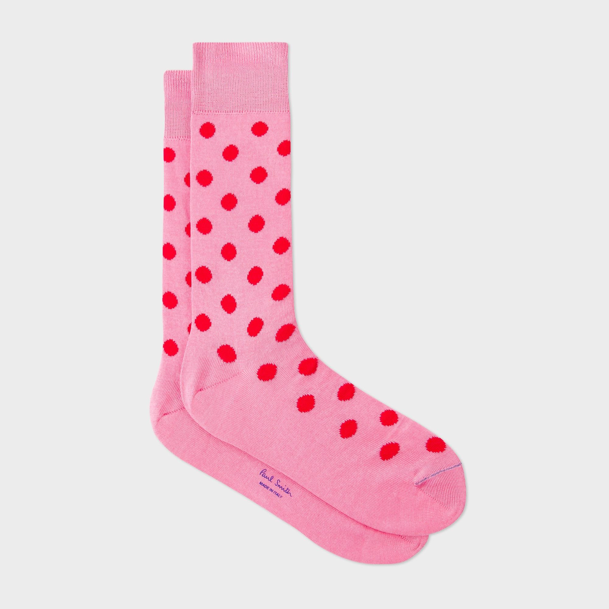 Paul Smith Men's Pink Polka Dot Socks ModeSens