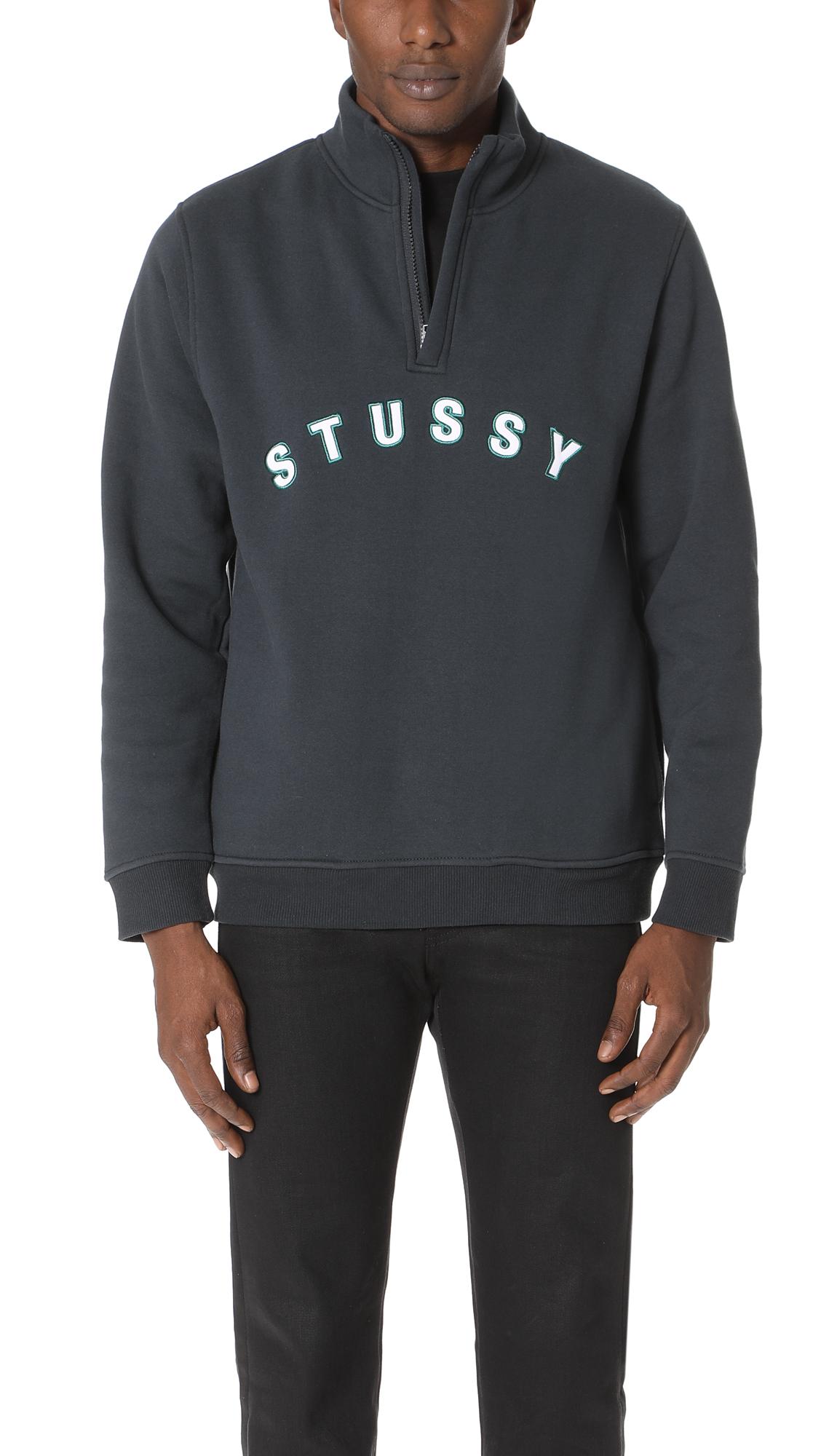Stussy Quarter Zip Sweatshirt In Brown ModeSens