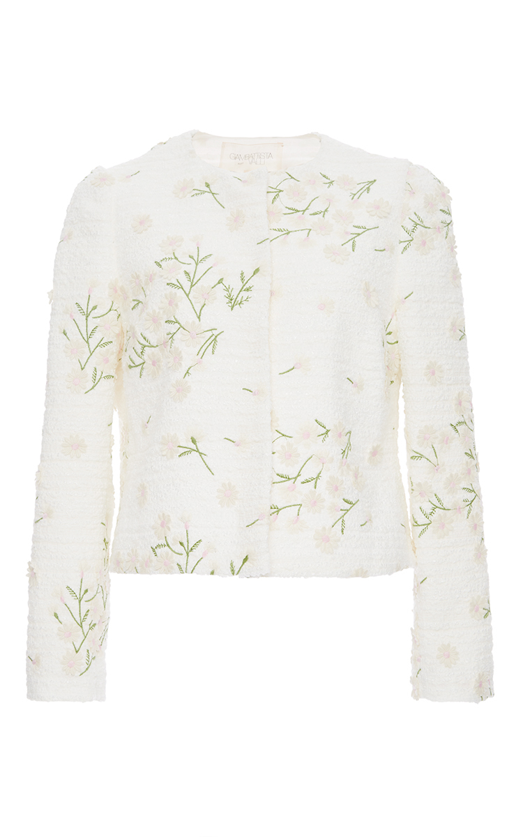 Giambattista Valli Daisy Embroidered Tweed Jacket ModeSens