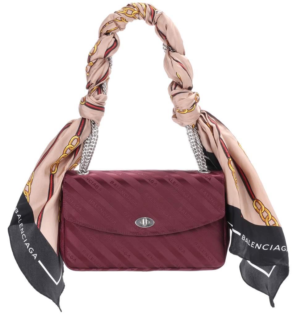 Balenciaga Lock M Jacquard Shoulder Bag In Lordeaux ModeSens