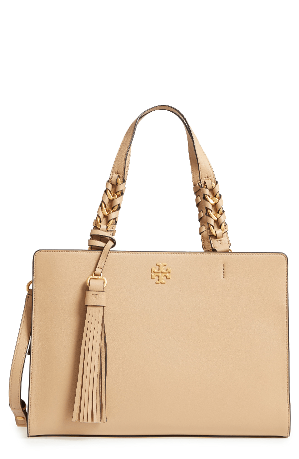 Tory Burch Brooke Leather Satchel Brown In Savannah ModeSens