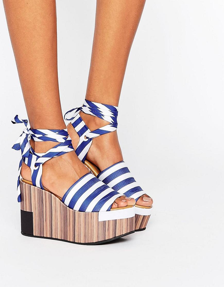 Clover Canyon Platform Stripe Sandal Blue ModeSens