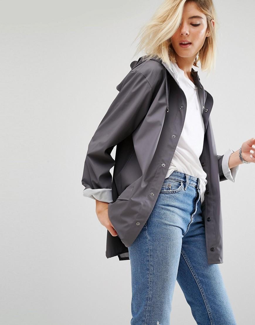 Rains Waterproof Jacket Gray ModeSens