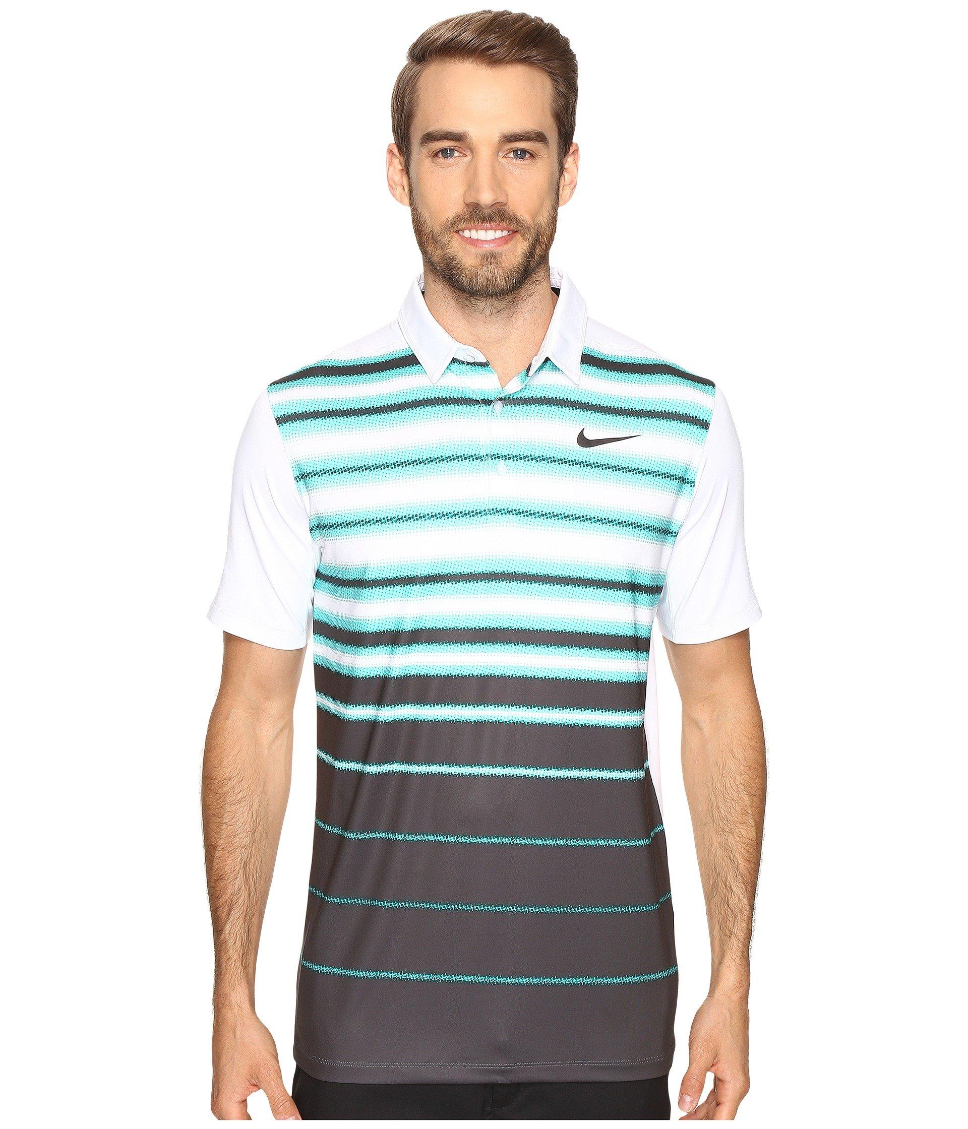 Nike Mobility Fade Stripe Polo In Rio Teal/white/flat Silver ModeSens
