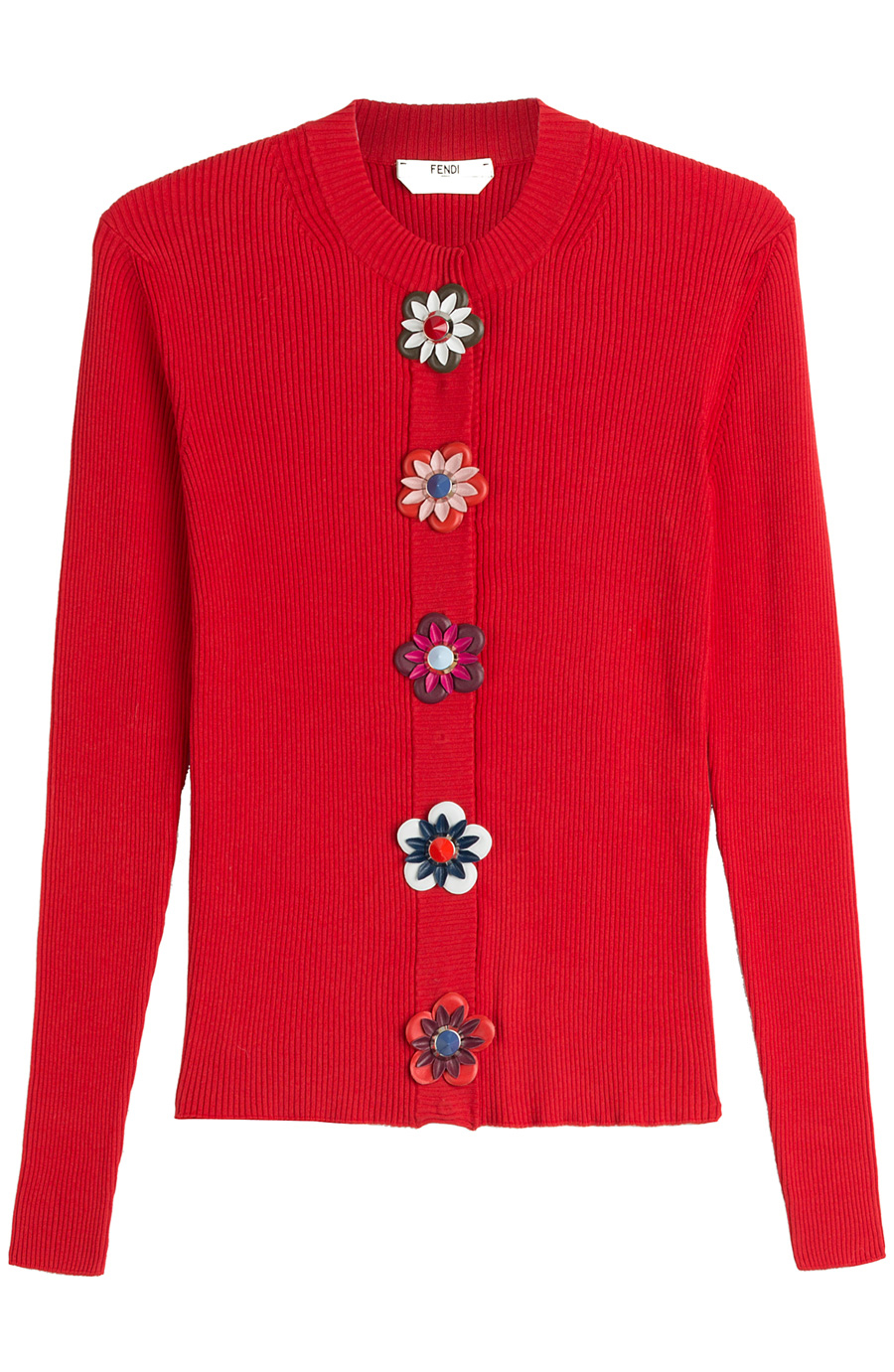 Fendi Embellished Cotton Cardigan With Leather ModeSens