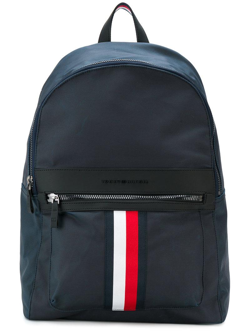Tommy Hilfiger Logo Stripe Backpack ModeSens
