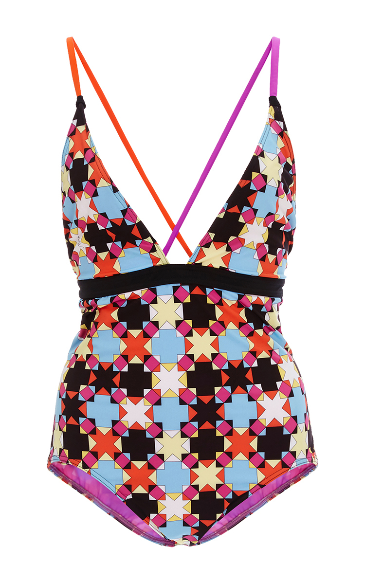 Emilio Pucci Geometric Print One Piece Swimsuit ModeSens