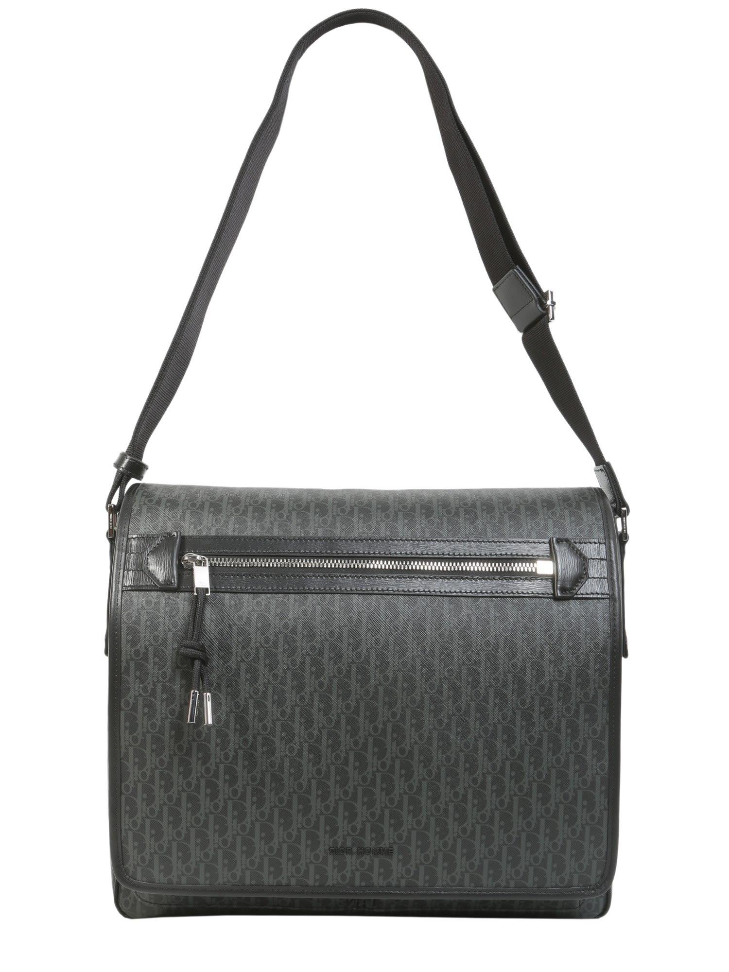 Dior Homme Logo Printed Messenger Bag In Grigio ModeSens