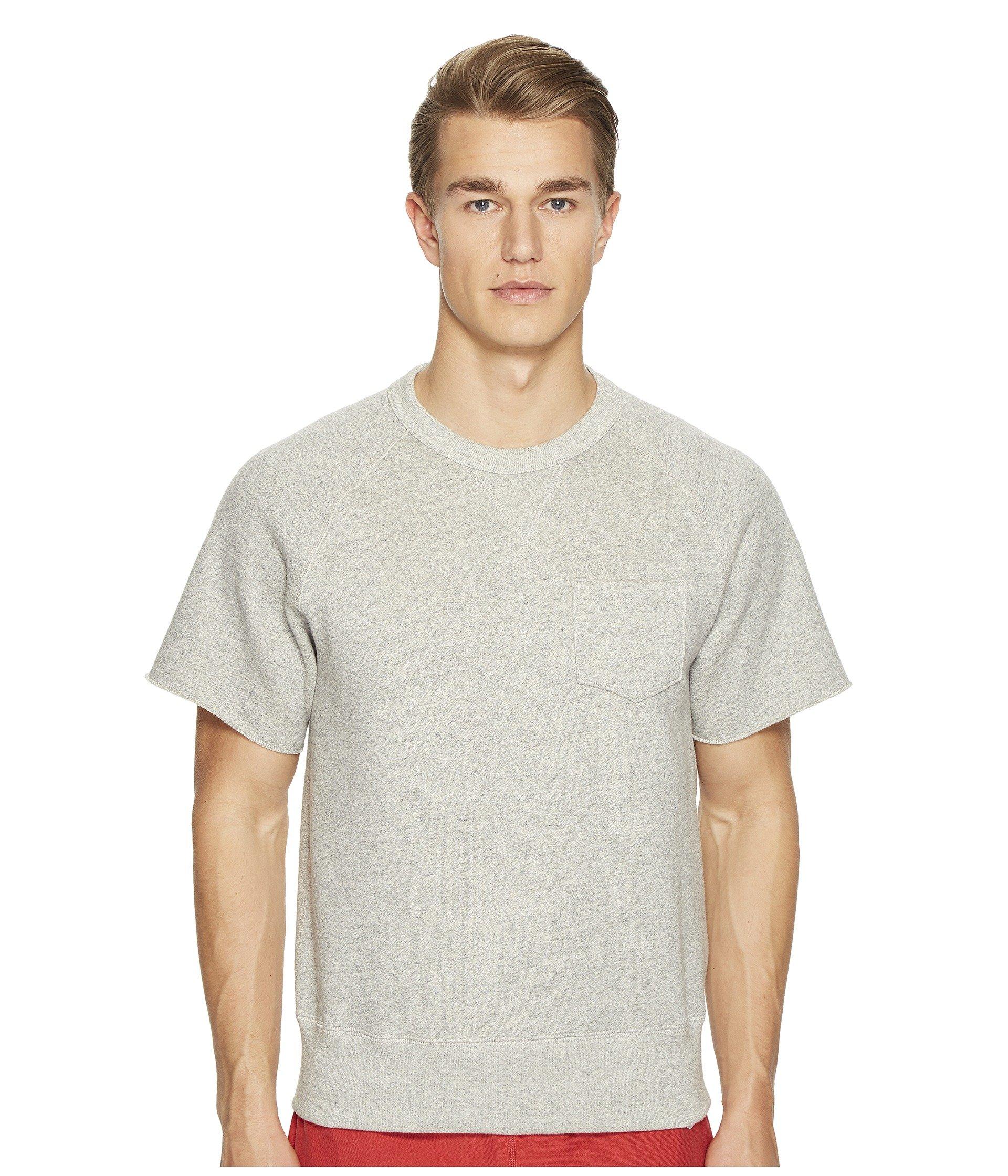 Champion Short Sleeve Cut Off Sweatshirt Fleece In Grey Chrome Check