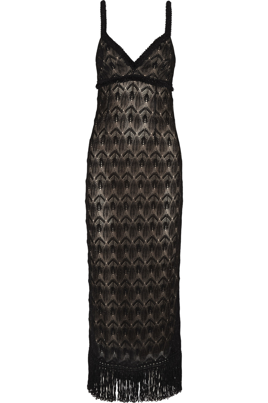 Missoni Metallic Fringed Crochetknit Maxi Dress ModeSens