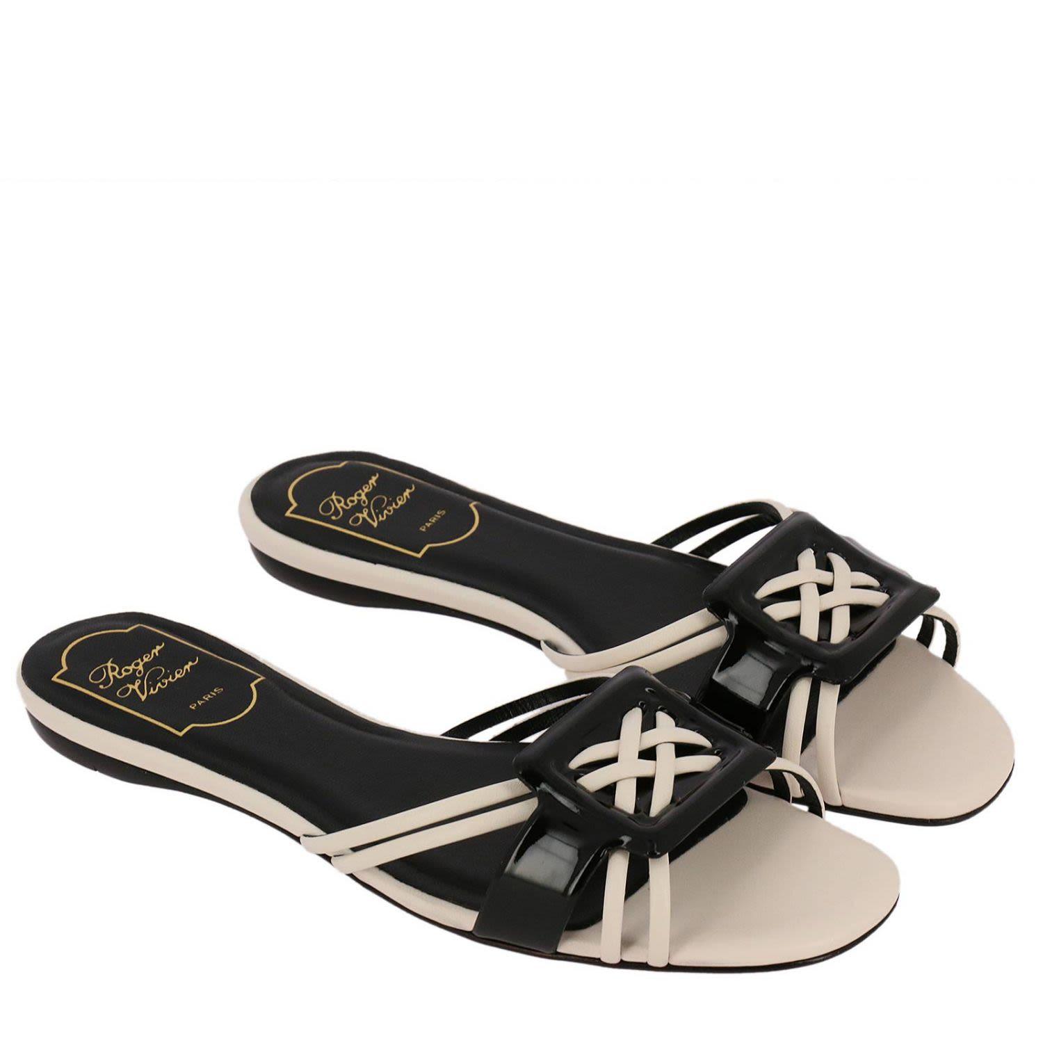 Roger Vivier Flat Sandals Shoes Women In White ModeSens